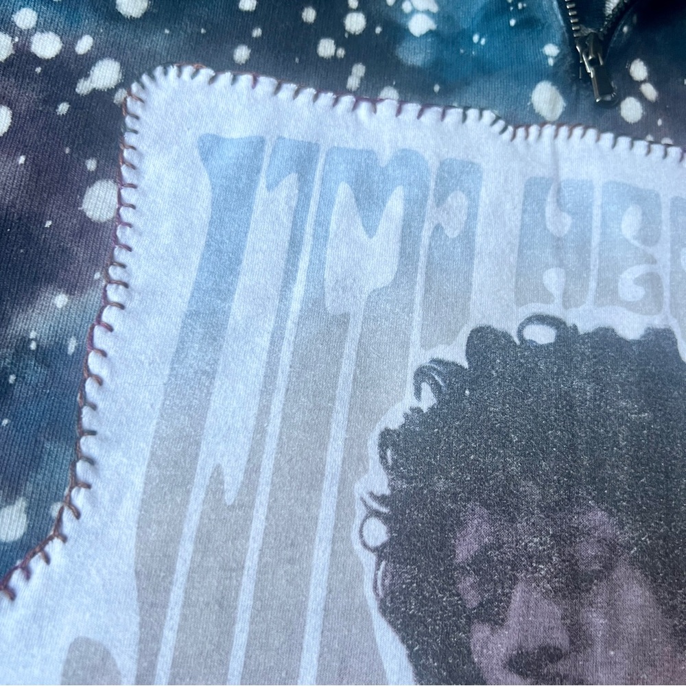 Jimi Hendrix Upcycled Purple Haze Inspired Hoodie Unique 1 of a Kind Tie Dye - Picture 8 of 16